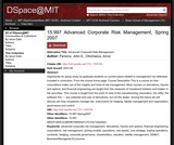 Advanced Corporate Risk Management, Spring 2007 Advanced Corporate Risk Management, Spring 2007