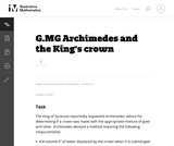 Archimedes and the King's Crown