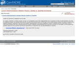 Lecture Demonstrations in Modern Physics: Quality vs. Quantity