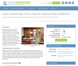 Rural Energy in China: How Can Engineers Make a Difference?