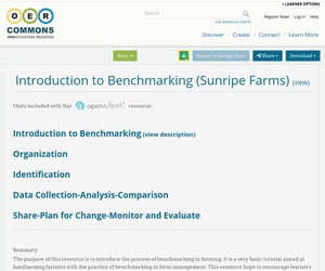 Introduction to Benchmarking in Farming | OER Commons