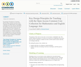 Key Design Principles for Teaching with the Open Access Common Core Collection for Mathematics and English Language Arts