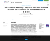 Releasing a preprint is associated with more attention and citations for the peer-reviewed article Releasing a preprint is associated with more attention and citations for the peer-reviewed article
