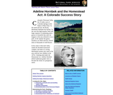Adeline Hornbek and the Homestead Act: A Colorado Success Story Adeline Hornbek and the Homestead Act: A Colorado Success Story
