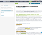 Ordering Food, Mandarin Chinese, Novice