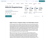 ENGL101 Snapshot: Looking At Your Potential Major and Career