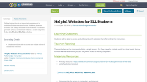 Helpful Websites for ELL Students | OER Commons