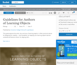 Guidelines for Authors of Learning Objects Guidelines for Authors of Learning Objects
