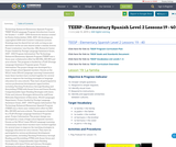 TEESP - Elementary Spanish Level 2 Lessons 19 - 40