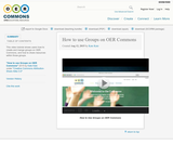 How to use Groups on OER Commons