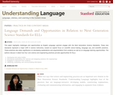 Language Demands and Opportunities in Relation to Next Generation Science Standards for ELLs Language Demands and Opportunities in Relation to Next Generation Science Standards for ELLs