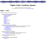 English-Arabic Vocabulary Quizzes English-Arabic Vocabulary Quizzes