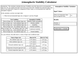Atmospheric Stability Calculator