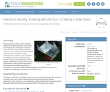 Cooking with the Sun - Creating a Solar Oven Cooking with the Sun - Creating a Solar Oven