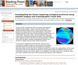 Investigating the Ocean: Exploring ecological provinces using satellite imagery and oceanographic cruise data Investigating the Ocean: Exploring ecological provinces using satellite imagery and oceanographic cruise data