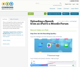 Uploading a Speech from an iPad to a Moodle Forum