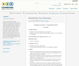 Identifying Text Structure Identifying Text Structure