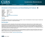 Introduction to Climate Dynamics and Climate Modeling (CA Textbook) Introduction to Climate Dynamics and Climate Modeling (CA Textbook)