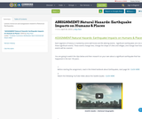 ASSIGNMENT:Natural Hazards: Earthquake Impacts on Humans & Places ASSIGNMENT:Natural Hazards: Earthquake Impacts on Humans & Places