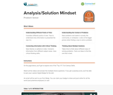 21st Century Skills: Analysis/Solution Mindset