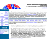 Advanced Mathematics for Secondary Teachers: Course Portfolio Advanced Mathematics for Secondary Teachers: Course Portfolio