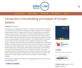 Introduction to the Modeling and Analysis of Complex Systems Introduction to the Modeling and Analysis of Complex Systems