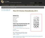 The CU Online Handbook 2011 The CU Online Handbook 2011