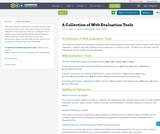 A Collection of Web Evaluation Tools A Collection of Web Evaluation Tools