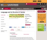 Language and its Structure II: Syntax, Fall 2003 Language and its Structure II: Syntax, Fall 2003