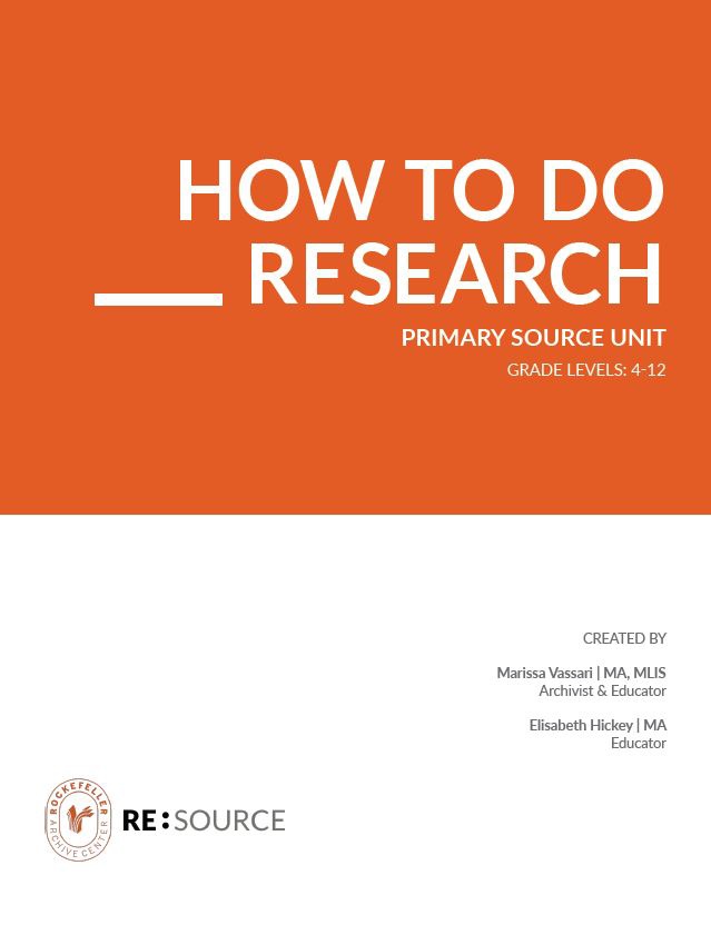 How To Do Research Primary Source Unit