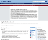 Algebra for the Real World Algebra for the Real World