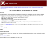 Bug Advocacy: Effective Bug Investigation and Reporting