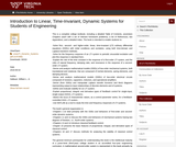 Introduction to Linear, Time-Invariant, Dynamic Systems for Students of Engineering