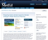 Preparing Hydro-climate Inputs for Climate Change in Water Resource Planning Preparing Hydro-climate Inputs for Climate Change in Water Resource Planning