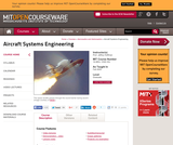 Aircraft Systems Engineering, Fall 2005 Aircraft Systems Engineering, Fall 2005