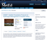 ASMET: Satellite Precipitation Products for Hydrological Management in Southern Africa ASMET: Satellite Precipitation Products for Hydrological Management in Southern Africa