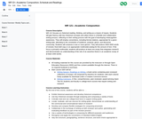 WR 121—Academic Composition, Schedule and Readings WR 121—Academic Composition, Schedule and Readings