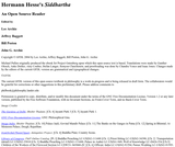 Hermann Hesse's Siddhartha Hermann Hesse's Siddhartha