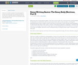 Essay Writing Basics: The Essay Body (Sections, Part I)
