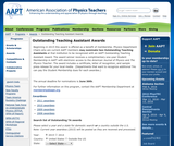 AAPT Outstanding Teaching Assistant Awards