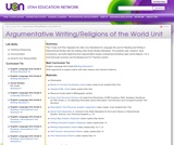 Argumentative Writing/Religions of the World Unit Argumentative Writing/Religions of the World Unit