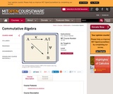 Commutative Algebra, Fall 2008 Commutative Algebra, Fall 2008