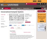 Conversational Computer Systems, Fall 2008 Conversational Computer Systems, Fall 2008