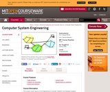 "Computer System Engineering, Spring 2009" "Computer System Engineering, Spring 2009"