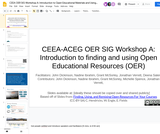 CEEA OER SIG Workshop A: Introduction to Open Educational Materials and Using OER in Your Classroom CEEA OER SIG Workshop A: Introduction to Open Educational Materials and Using OER in Your Classroom