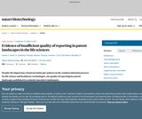 Evidence of insufficient quality of reporting in patent landscapes in the life sciences