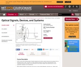 Optical Signals, Devices, and Systems, Spring 2003 Optical Signals, Devices, and Systems, Spring 2003
