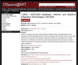 Database, Internet, and Systems Integration Technologies, Fall 2004 Database, Internet, and Systems Integration Technologies, Fall 2004
