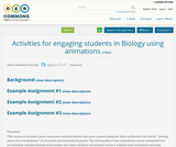 Activities for engaging students in Biology using animations