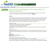 Green Space Investigation: From Observation to Testable Questions Green Space Investigation: From Observation to Testable Questions